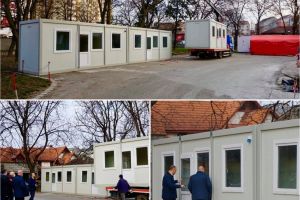 Primăria Bistriţa a amplasat în curtea spitalului containere pentru triajul pacienţilor