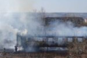 Vagon în flăcări în Gara Oraviţa! Incendiu… anual?