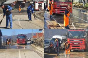 FOTO| De astăzi, străzile din Câmpeni vor fi spălate şi dezinfectate cu clor, ca măsură împotriva coronavirusului