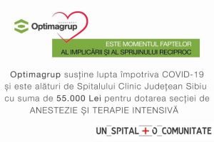 Optimagrup susţine lupta împotriva COVID 19 – Donează o sumă importantă pentru Spitalul Judeţean Sibiu