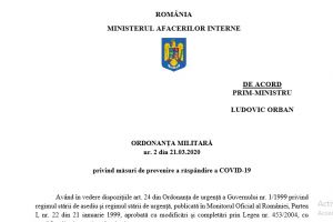 Noi măsuri în contextul stării de urgenţă: se suspendă activitatea cabinetelor stomatologice, se închid mall-urile, sunt introduse restricţii de circulaţie