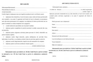 Deplasările de la domiciliu limitate drastic – Cum arată declaraţiile pe care trebuie să le completăm ca să ieşim din casă