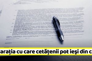 Modelul declaraţiei cu care cetăţenii pot ieşi din casă