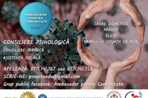 Prima linie de consiliere psihologica COVID-19, gratuita pentru cadre didactice, parinti si elevi  