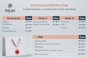 ACTIVITATEA PALAS MALL ȘI IULIUS MALL IAȘI, SUSPENDATĂ TEMPORAR – HYPERMARKETURILE, MAGAZINELE ALIMENTARE, FARMACIILE, PET SHOP-URILE ȘI CURĂȚĂTORIILE RĂMÂN DESCHISE