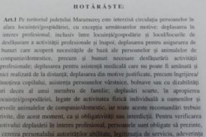 DOCUMENT Primul judeţ care INTERZICE ieşirea din casă şi ziua, fără un motiv întemeiat
