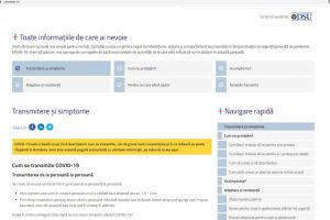 O nouă platformă online cu informaţii oficiale despre COVID-19 şi chestionar de evaluare a simptomelor