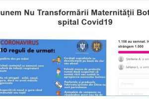 Petiţie online împotriva transformării Maternităţii Botoşani în spital Covid 19