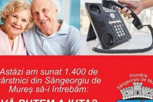 Covid-19. Campanie pentru ajutorarea vârstnicilor din Sângeorgiu de Mureş