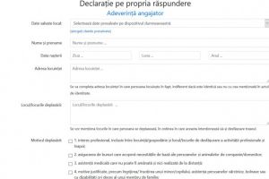 Declaratia pe proprie raspundere poate fi completata si online: Este activa platforma electronica formular.sts.ro