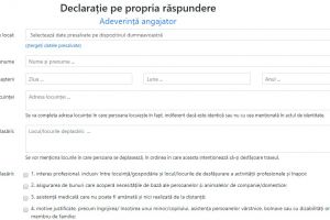 Este activă platforma oficială pentru completarea online a declaraţiilor pe propria răspundere