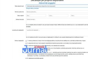 Declaraţia pe propria răspundere poate fi completată şi ONLINE | Platforma operaţionalizată pe site-ul STS