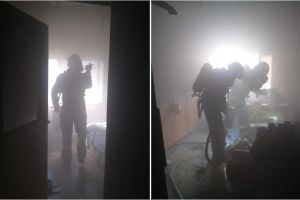 FOTO. Incendiu într-un apartament din Satu Mare. Au intervenit pompierii