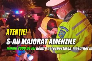 S-au majorat amenzile pentru nerespectarea măsurilor impuse pentru combaterea COVID-19
