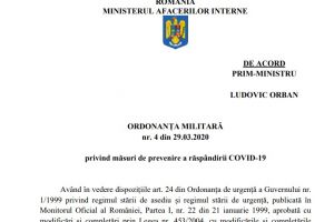 Document/Ordonanţa militară nr.4 plafonează preţurile la utilităţi; cei care încalcă izolarea/carantina suportă cheltuielile pentru o nouă perioadă de carantină
