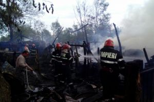 Incendiu in localitatea Valea Nucarilor, judetul Tulcea. Saivan de animale cuprins de flacari (galerie foto)