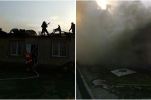 Judetul Tulcea. Anexa unei scoli a luat foc. Pompierii, la fata locului (galerie foto)  