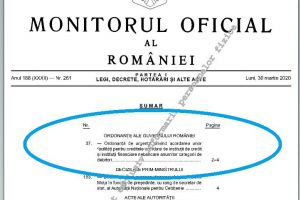 A fost publicata in Monitor ordonanta privind acordarea de facilitati la creditele acordate anumitor categorii de debitori 