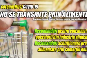 ANSVSA: Recomandări pentru consumatori şi operatorii din industria alimentară. DSVSA Ialomiţa: Informare achiziţionare produse alimentare prin comerţul online