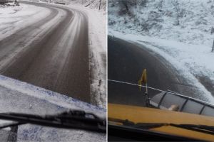 FOTO-VIDEO| Acţiune de deszăpezire a drumurilor ce tranzitează judeţul Alba pentru asigurarea viabilităţii