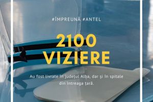 FOTO. Antel a donat gratuit peste 2.000 de viziere în ultima săptămână către DSP Alba, ISU Alba, Ambulanţă şi filiala judeţeană a Crucii Roşii