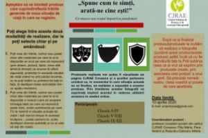 „Spune cum te simţi, arată-ne cine eşti”- „Cu scutul sau masca, împotriva pandemiei” – concurs pentru elevii covăsneni