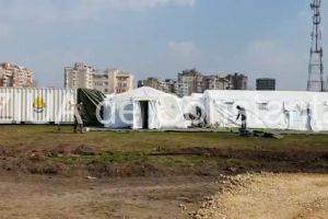 Mobilizare exemplara pentru instalarea spitalului militar ROL- 2 in zona stadionului Portul
