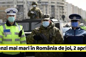 Coronavirus: Amenzi mai mari în România de joi, 2 aprilie