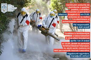 Acţiuni de dezinfecţie, în această seară, în municipiul Satu Mare