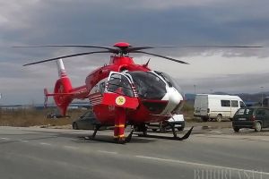 Victima unui grav accident de lângă Marghita, adusă la Oradea cu elicopterul SMURD