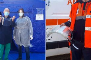 FOTO| Sprijin pentru PRIMA LINIE din Apuseni! Aproximativ 100 de viziere REALIZATE în Alba Iulia, DONATE cadrelor medicale din Abrud şi Câmpeni