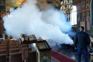 Acţiune de dezinfecţie a lăcaşurilor de cult din Aluniş