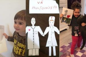 FOTO| „Totul va fi bine! Vă mulţumim!”: Mesaje transmise cu drag de preşcolarii grădiniţei „Licurici” cadrelor medicale şi personalului din sistemul sanitar