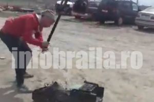 VIDEO / Un brailean a dat cu virusul de pamant si a transat pandemia marunt, cu toporul din dotare