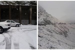 FOTO: Ninge pe Transfăgărăşan. Stratul de zăpadă ajunge la 3 centimetri, iar drumarii au intervenit