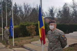 Ceremonie militara de inaltare pe catarg a drapelului national al Romaniei si a drapelului NATO, la Batalionului 341 Infanterie Constanta