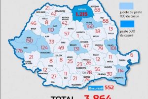 HARTA pe judeţe a cazurilor de imbolnăviri cu COVID-19, la nivel naţional: Care sunt cele mai afectate zone