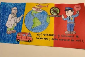 Și-au exprimat prin culoare si imagine, sentimentele fata de cei care lupta in prima linie cu virusul: Mesaj emotionant din partea elevilor constanteni pentru politisti (galerie foto)  