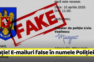 Atenţie! E-mailuri false în numele Poliţiei