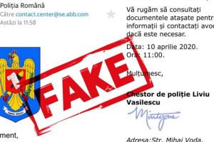 Atenţie la e-mailurile frauduloase trimise în numele Poliţiei Române!