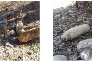 Un proiectil şi două grenade din Primul Război Mondial găsite de localnici în comuna Lunca de Jos