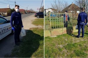 FOTO. Poliţiştii au făcut cumpărături pentru un sătmărean aflat în izolare la domiciliu