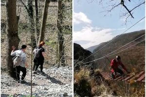 Izolarea nu se face în natură! Doi orădeni, prinşi pe traseul de via ferrata din Vadu Crişului (FOTO)
