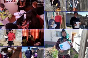 MOBILIZARE: Autoritatile din Tomsani au impartit localnicilor masti si formulare de declaratii. Dobre al Ploiestiului doarme!