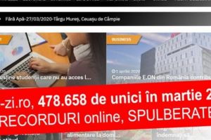 zi-de-zi.ro, 478.658 de unici în martie 2020! Trei RECORDURI online, SPULBERATE!