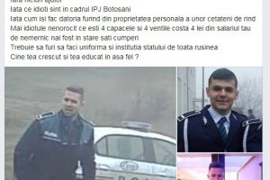 Atacuri dure lansate la adresa unui poliţist din Botoşani. Cel care face acuzele primise o amendă de 5.000 de lei pentru nerespectarea ordonanţelor militare