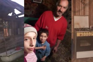 FOTO: Doi copii din Avrig, crescuţi de tată, îi cer Iepuraşului o maşină de spălat – Putem să-i ajutăm