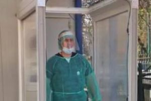 Poartă pentru decontaminare la Spitalul de Copii „Louis Țurcanu” din Timişoara realizată de voluntari