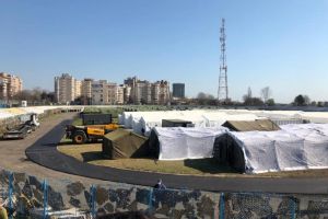 Spitalul militar mobil de pe stadionul Portul, in etapa avizelor de functionare