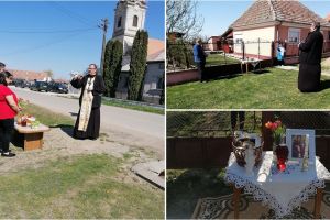 FOTO. Soluţia găsită de un preot din Satu Mare. Cum s-au sfinţit bucatele de Paştele Catolic